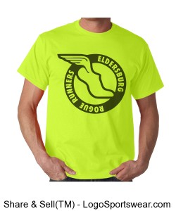 ERR Unisex Tshirt, Safety Green/Black logo Design Zoom